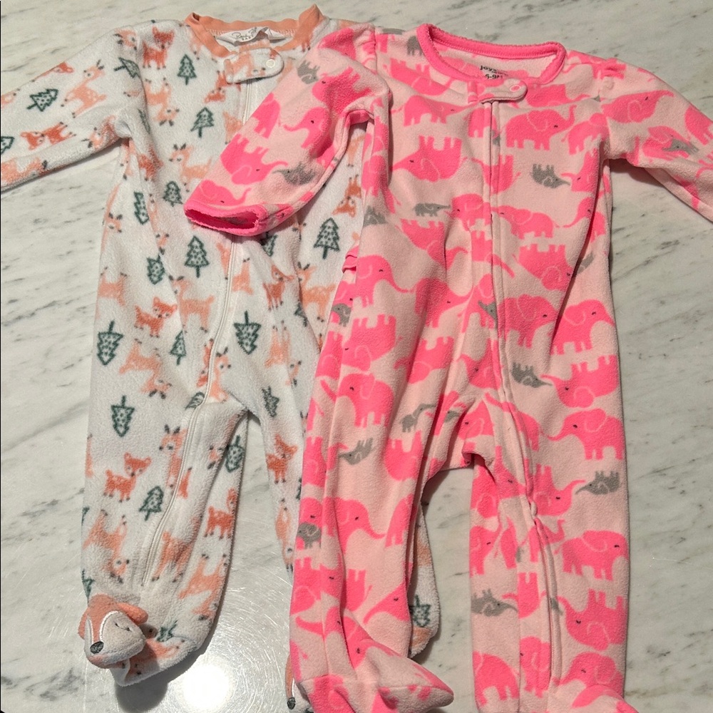 Cozy Kids Animal Print One Piece Set - Pink and Cream